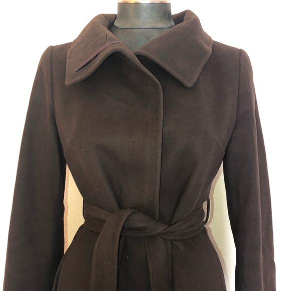 Burberry Brown Wool Cashmere Belted Midi Car Coat - Picture 2 of 8